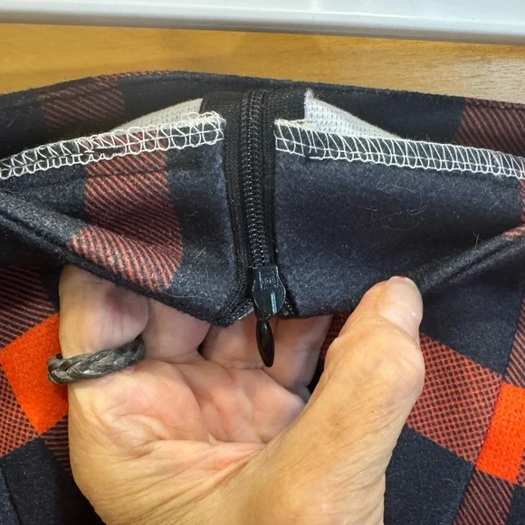 Plaid Pencil Skirt - Black and Orange - Picture 6 of 7